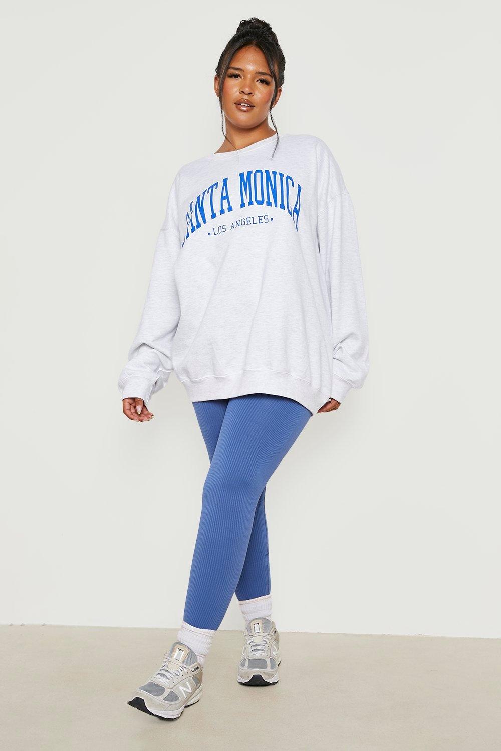 Plus Santa Monica Slogan Oversized Sweatshirt